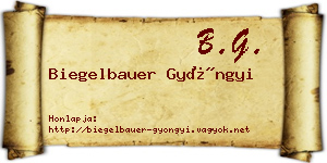 Biegelbauer Gyöngyi névjegykártya